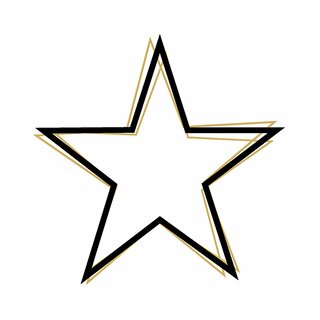 Napkin Lunsj Star Outline Black/Gold Nedsatt 70%