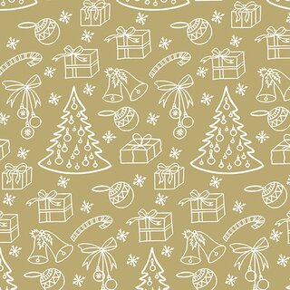 Napkin Lunsj Outlined Ornaments Gold
