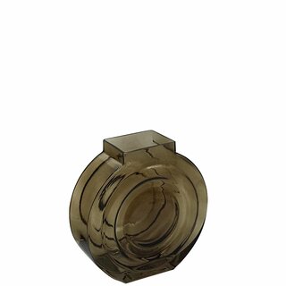 CIRCLE Vase glass L20 B7 H20 cm brown