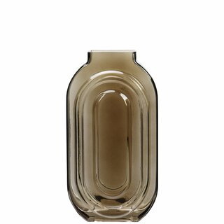 CIRCLE Vase glass L16 B7 H30 cm brown