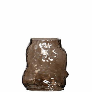 ROCK Vase L18,5 D13 H20 cm brown