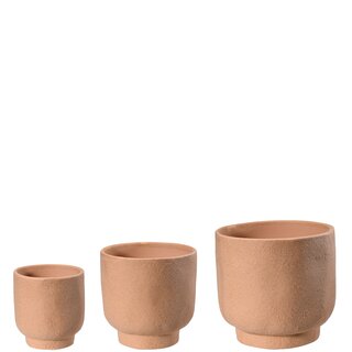 CLAUS Potte s/3 D10,5/13,5/16,8 H11/13/15,5 cm sandy terracotta