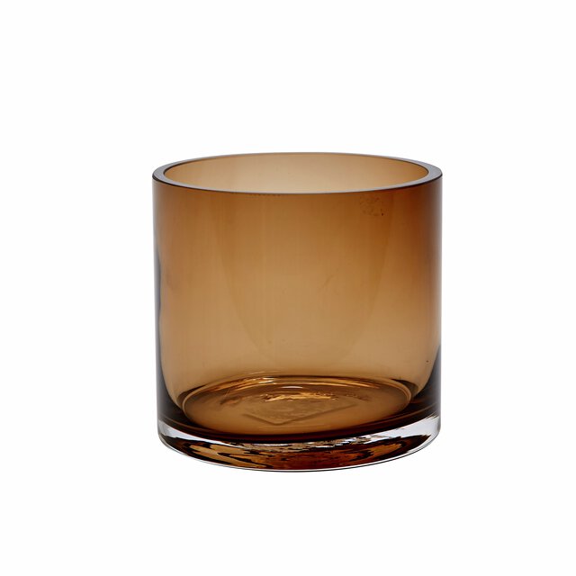 Nobel - Lyslykt Glass D15x15cm Brun