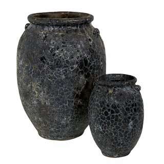 Nikolaos - Blomsterurne s/2 Svart 40x40x54, 23x23x31 Keramikk