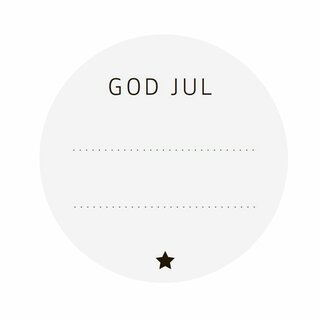 Etikett God Jul - Hvit Ø5,5cm