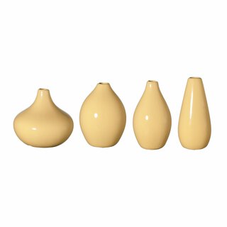 Molly - Vase Lys gul 4ass 11x11x10, 8,5x8,5x11,5, 7x7x12,5, 6x6x13cm Keramikk