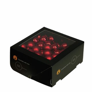 Glasskuler D3cm rød matt/blank m/wire 72stk /black box