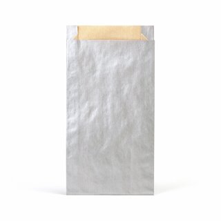 Papirpose Br.Kr:14x4x26+2 cm Sølv