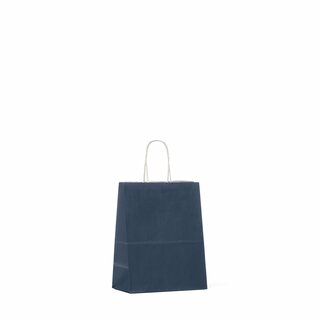 Papirbærepose mørk blå 18x10x23cm