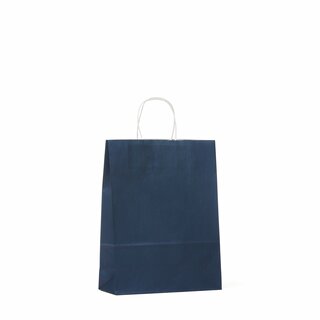 Papirbærepose mørk blå 24x10x32cm