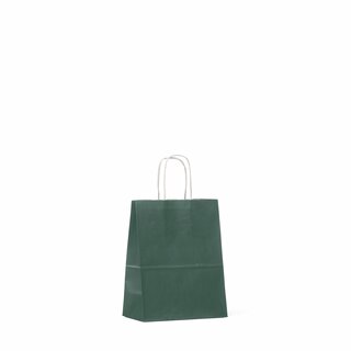 Papirbærepose mørk grønn 18x10x23cm