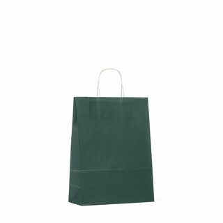 Papirbærepose mørk grønn 24x10x32cm