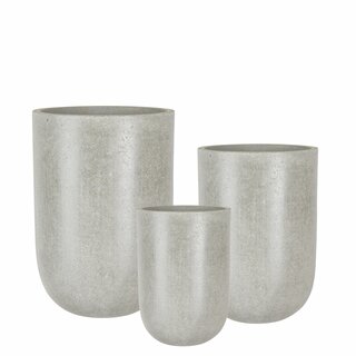 Rustik cement lättvikt, 3/set, H49-40-35cm, D34-28-23 cm