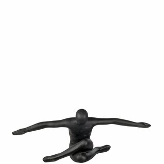 Figur, Yoga man. svart, D53 H20 cm