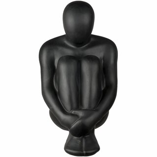 Figur, tänkande man, svart, D61 H73 cm