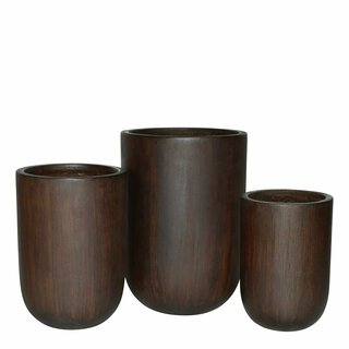 Rustik brun lättvikt, 3/set, H49-40-35 cm, D34-28-23 cm