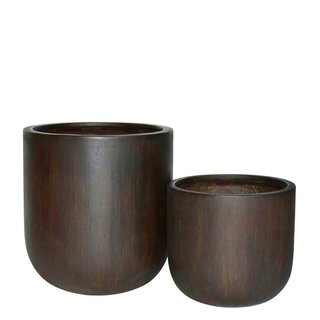 Rustik brun lättvikt kruka 2/set H40-33, D44-31 cm