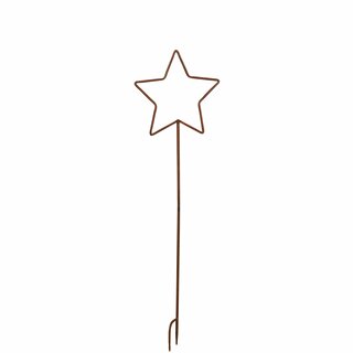 Stjärna på stick, rost, H60 D20cm