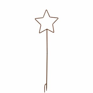 Stjärna på stick, rost, H110 D30cm