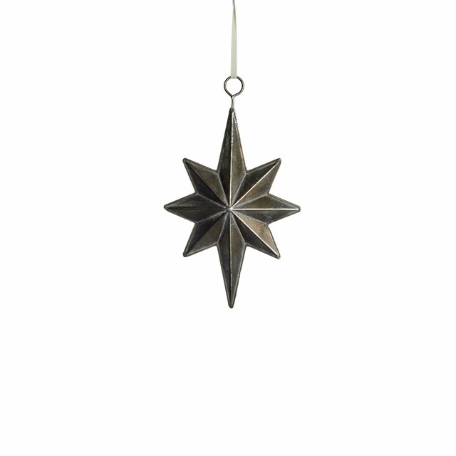 Misella decoration star 15X4X25 cm. Ant. Silver