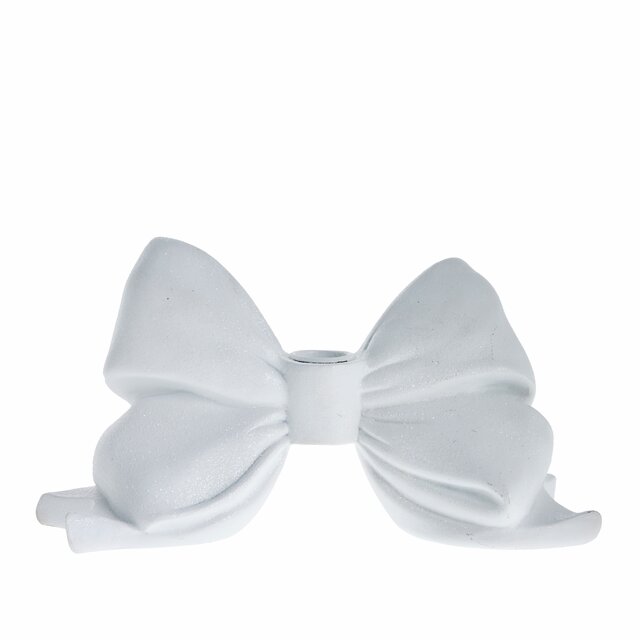 Serafina candlestick bow 24X10.3X12.7 cm. White