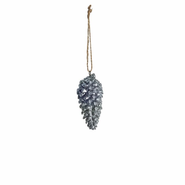 Serafina ornament pine cone 4X4X8.2 cm. Ant. Silve