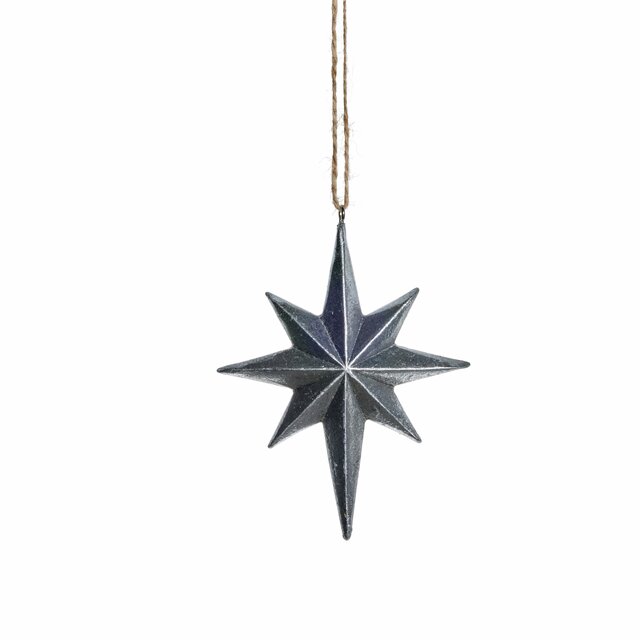 Serafina ornament star 9.5X2.7X12.2 cm. Ant. Silve