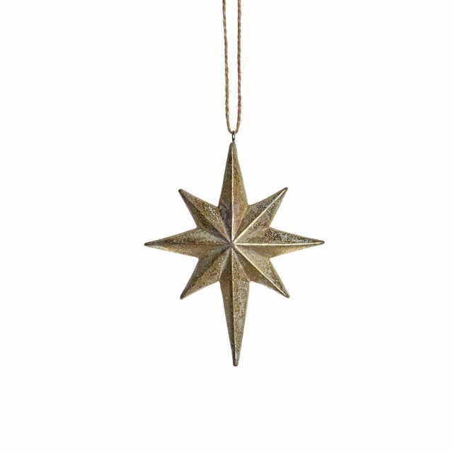 Serafina ornament star 9.5X2.7X12.2 cm. L. Gold