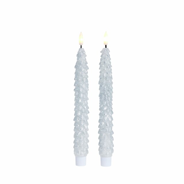 Livia taper LED candle  2.5X2.5X25 cm. Silver