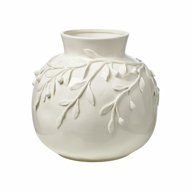 Olivie vase 25.5X25.5X25 cm. White