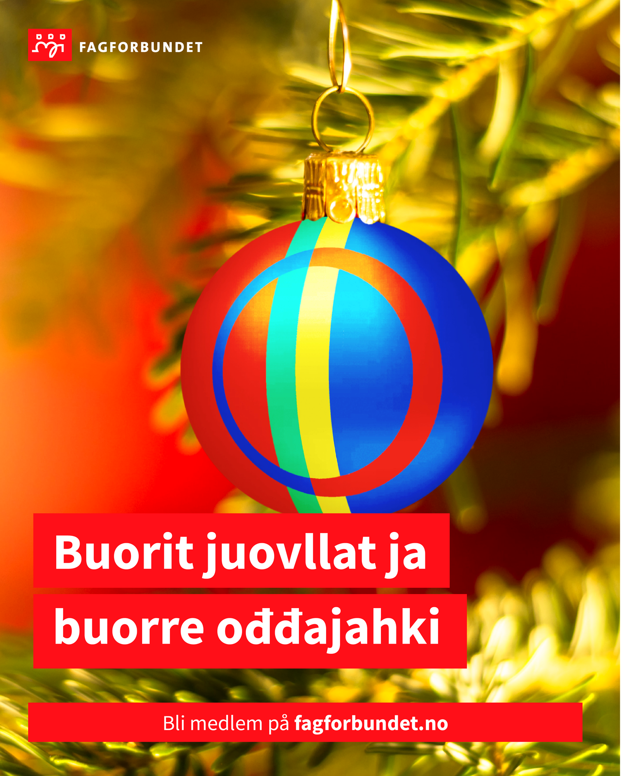 God jul og godt nyttår på nordsamisk Buorit juovllat ja buorre oddajahki