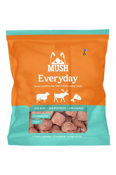 Valpfoder MUSH Everyday Puppy Iceblue nöt, ren & lax