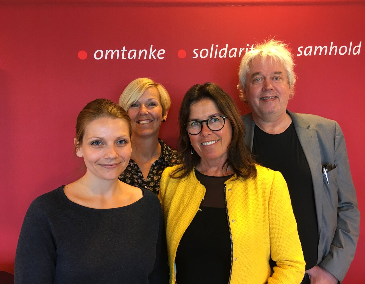 Fagforbundets forhandlingsdelegasjon fra venstre: Kristin Sabel Holt, Bente Vanglo, Herdis Schärer og Hans Christian Lundervold. 