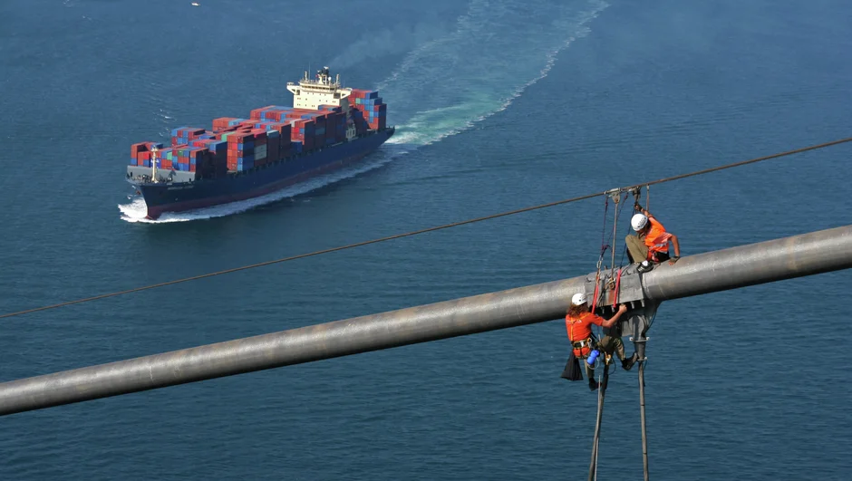 container ship and bridge reparers.