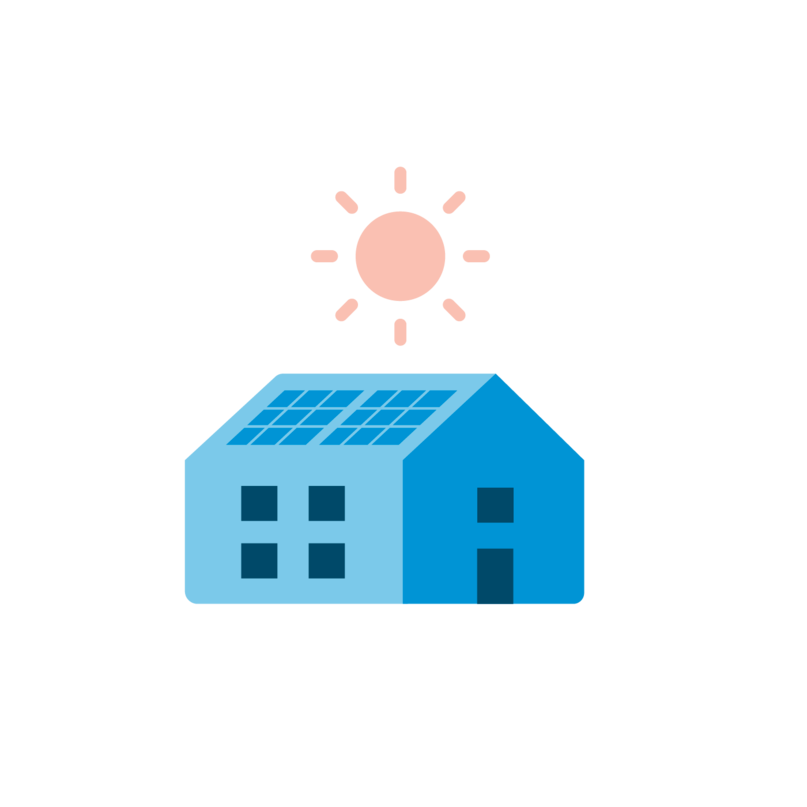 Medium hus med solceller
