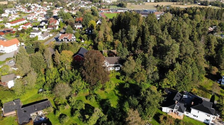 Dronebilde av område for Skorhaugåsen nord og sør