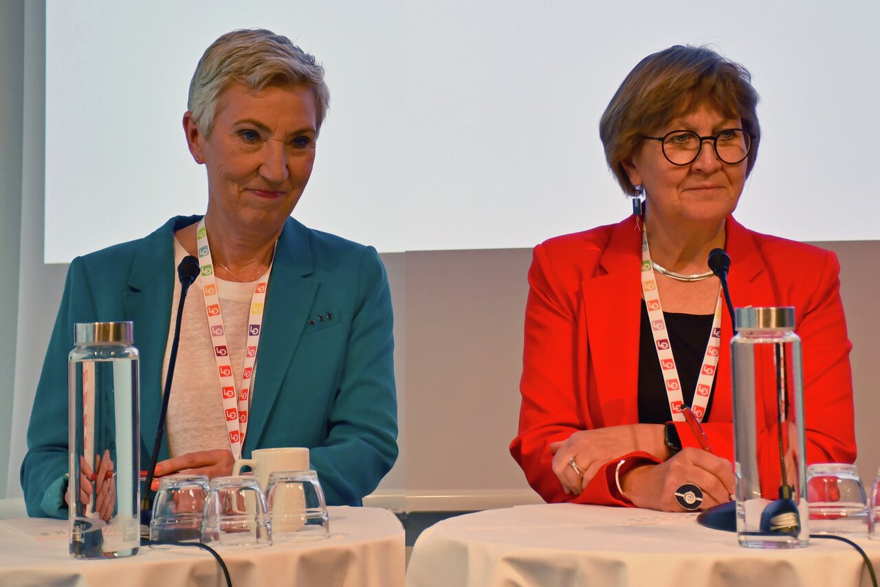 LO-leder Peggy Hessen Følsvik og Fagforbundets leder, Mette Nord.