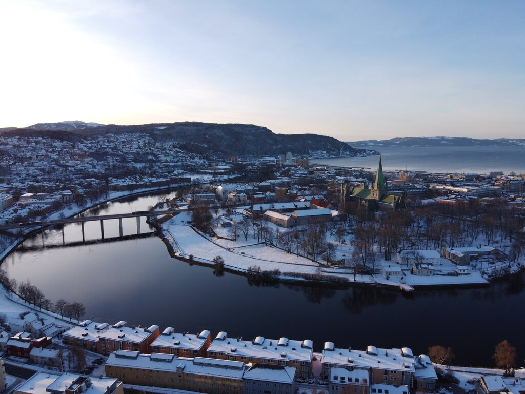 Illustrasjonsfoto av Trondheim om vinteren. 