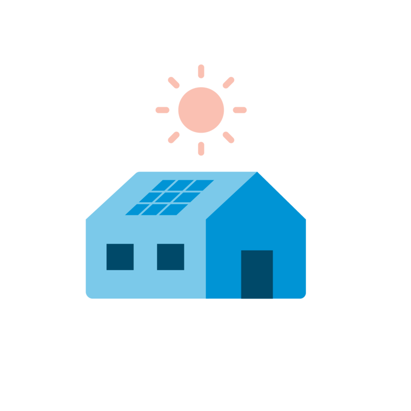 Lite hus med solceller