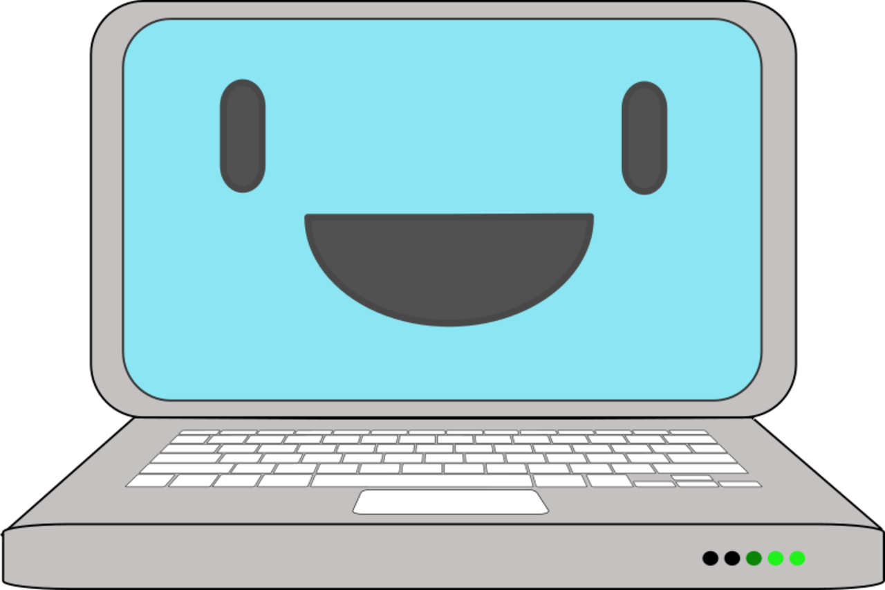Smilefjes, datamaskin, illustrasjon