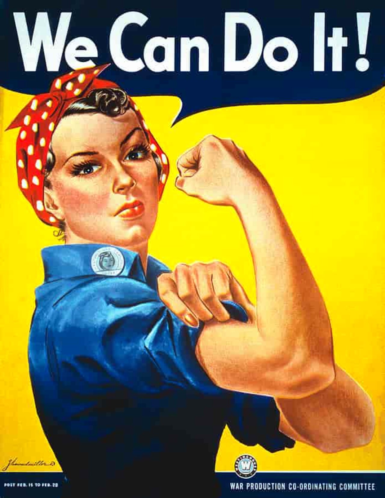 Den ikoniske posteren fra 1943 ble senere brukt som symbol for kvinnebevegelsen.