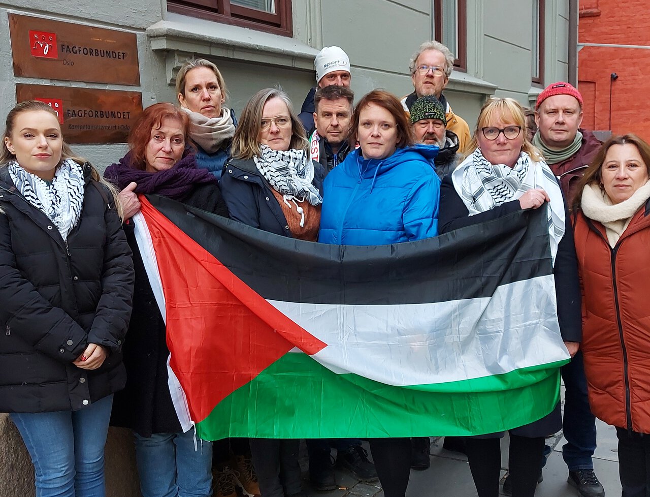 Fagforbundet Oslo ved arbeidsutvalget viser solidaritet ned Palestina.