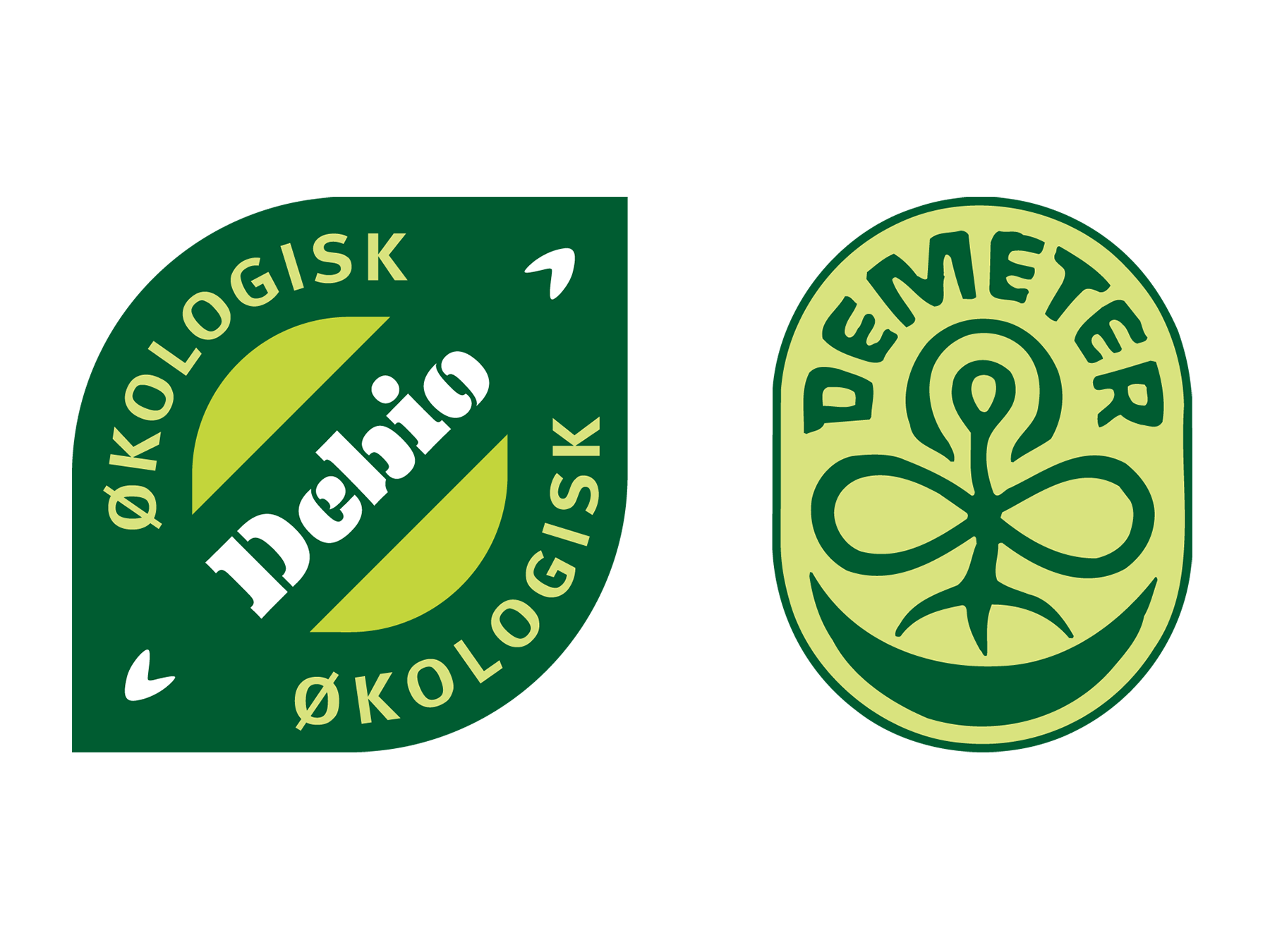 Demeter Biodynamisk blomst logo og Ø-merket