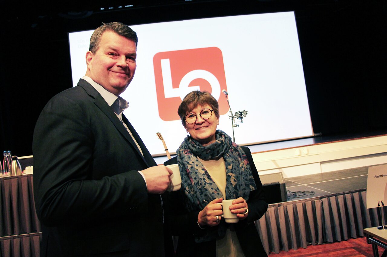 LO-leder Hans-Christian Gabrielsen og Mette Nord, leder for Fagforbundet, er på bølgelengde når det gjelder årets tariffkrav. 