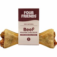 Hundtugg FourFriends Tuggben Beef Rawhide med tjurmuskel