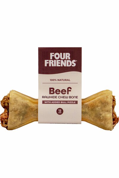 Hundtugg FourFriends Tuggben Beef Rawhide med tjurmuskel