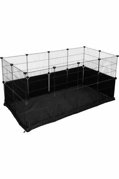 Inomhushage Kerbl Hoppla svart 144x72x72cm