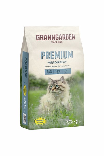 Kattmat Granngården Premium med lax & ris 3,75kg