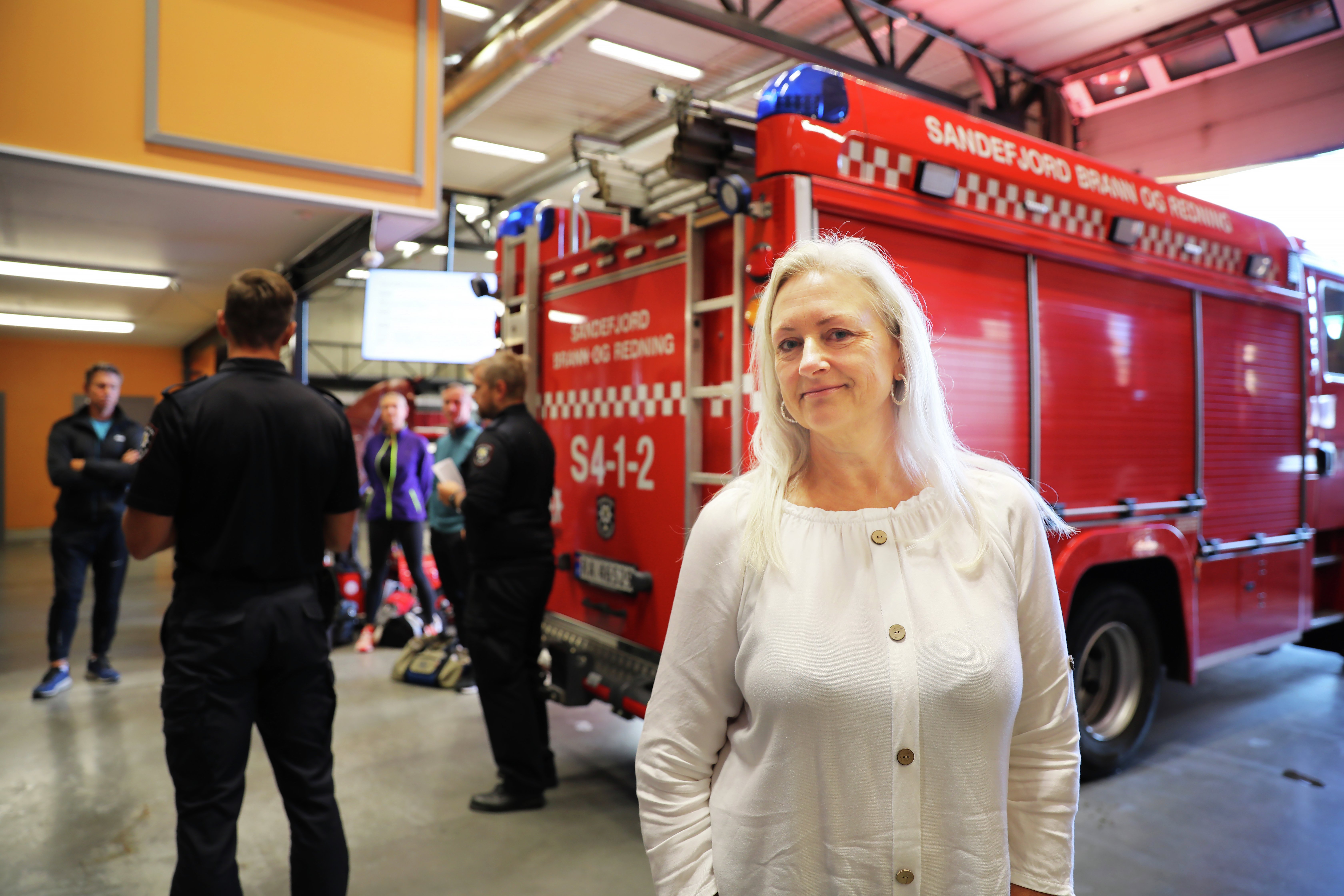 God idé:  Fagforbundets Hanne Slettvold fikk ideen om å la politikerne gjennomføre røykdykkerstesten.