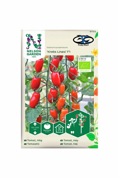Frö Nelson Garden Körsbärstomat 'Krebs Linea' hög Organic